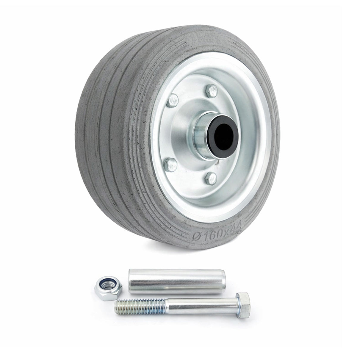 Metall-Gummiräder 160 mm mit Montage-Set – robuste Räder für Transport & Industrie Code: 41NS