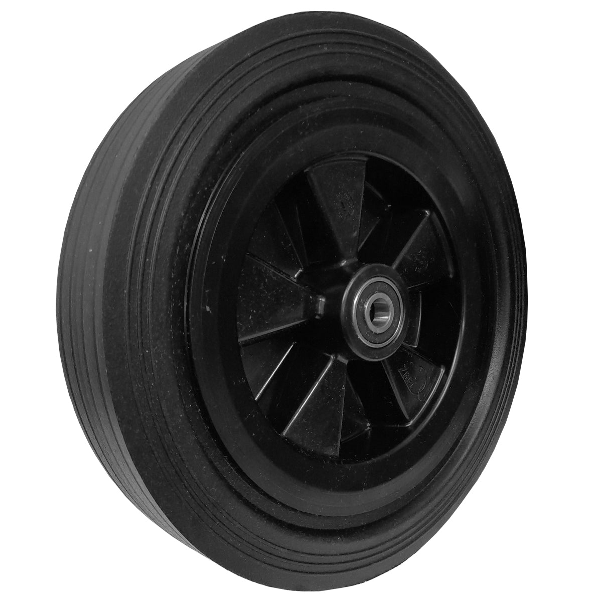 Rasenmäherrad 250 mm – Universal Ersatzrad aus Vollgummi mit Kugellager, Code: K250LL