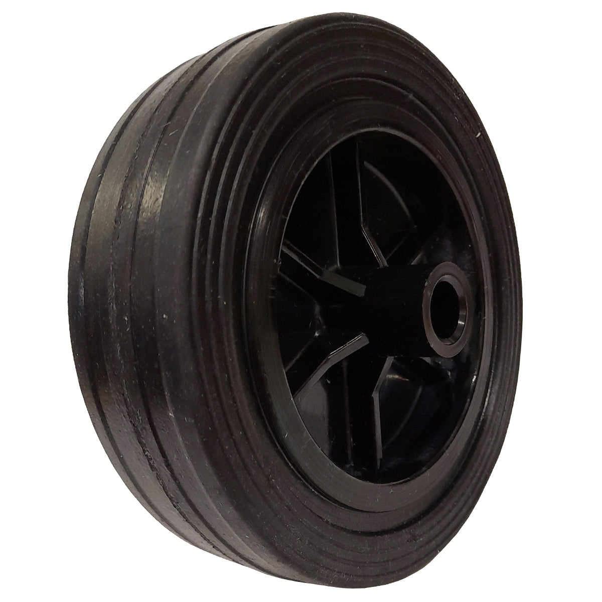 Rasenmäherrad 125 mm – Universal Ersatzrad aus Vollgummi + Montage-Set, Code: K125*M8