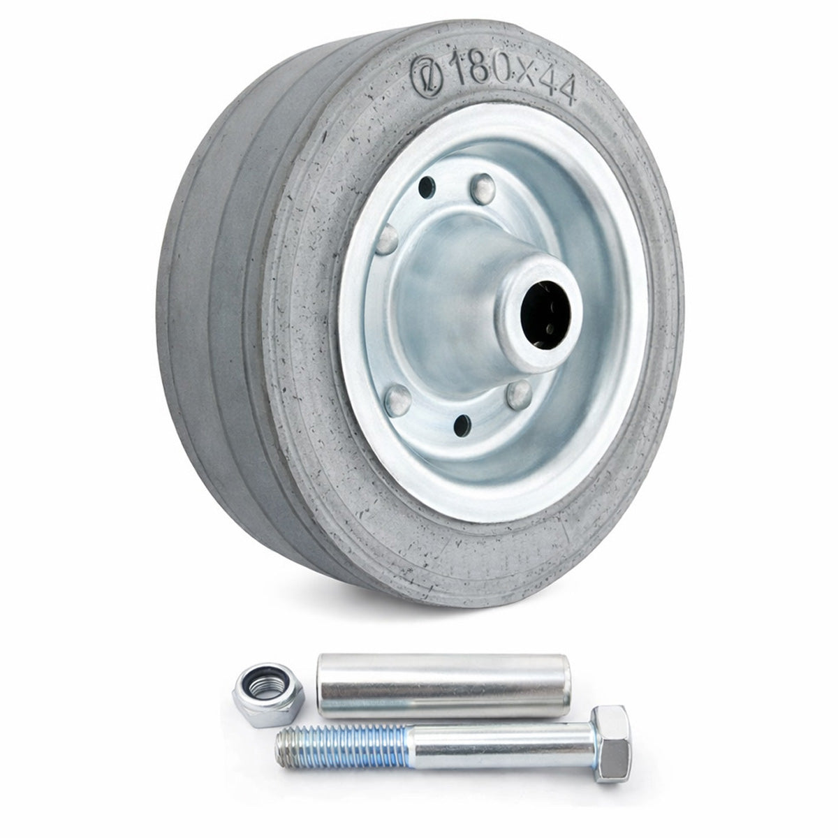 Metall-Gummiräder 180 mm mit Montage-Set – robuste Räder für Transport & Industrie Code: 51S