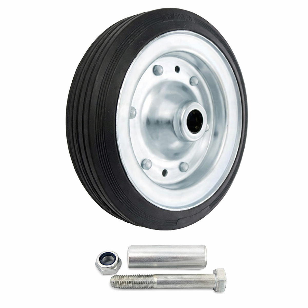 Metall-Gummiräder 200 mm mit Montage-Set – robuste Räder für Transport & Industrie Code: 61R