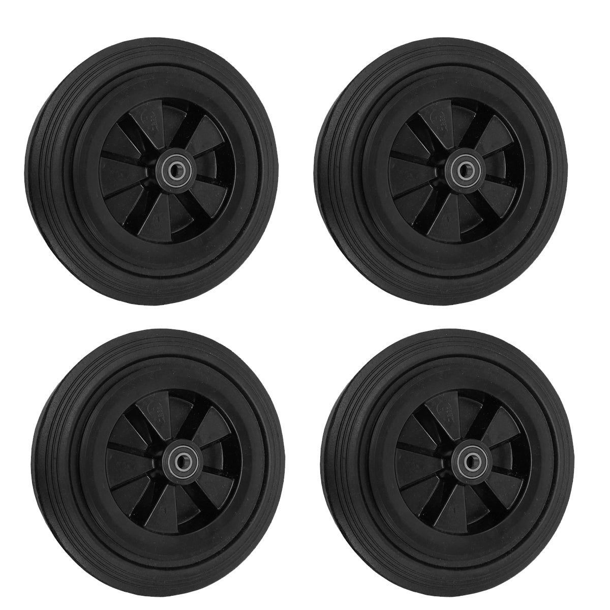 Rasenmäherrad 250 mm – Universal Ersatzrad aus Vollgummi mit Kugellager, Code: K250LL