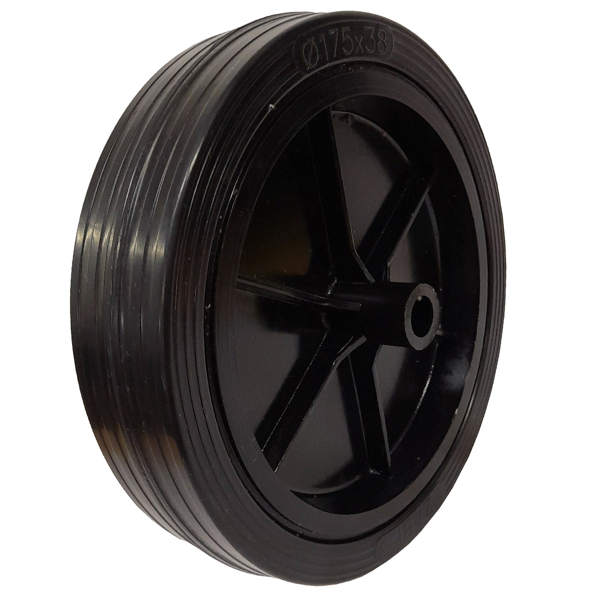 Rasenmäherrad 175 mm – Universal Ersatzrad aus Vollgummi + Montage-Set, Code: K175*M10