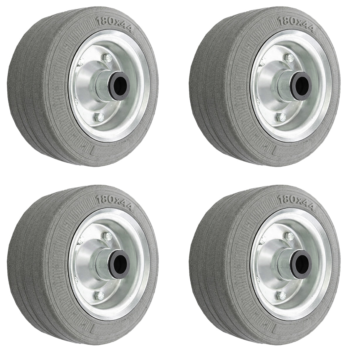 Ersatzrad Ø180 mm – Graues, nicht abfärbendes Vollgummi Industrierad für Transportwagen, Code: 50NS