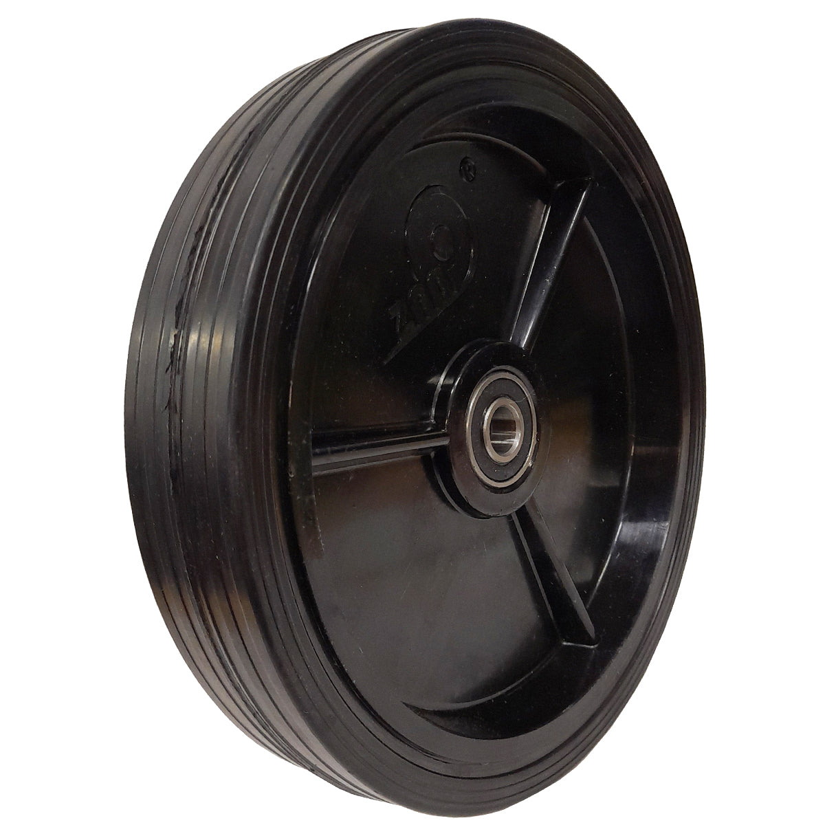 Rasenmäherrad 200 mm – Universal Ersatzrad aus Vollgummi mit Kugellager, Code: K200LL