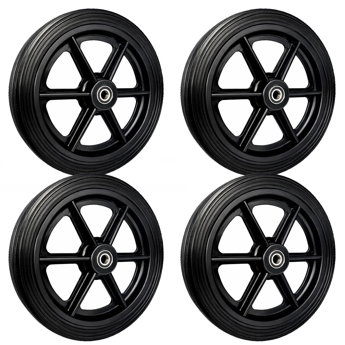 Rasenmäherrad 310 mm – Universal Ersatzrad aus Kunststoff mit Gummilauffläche & Kugellager, Code: 310TLL/20