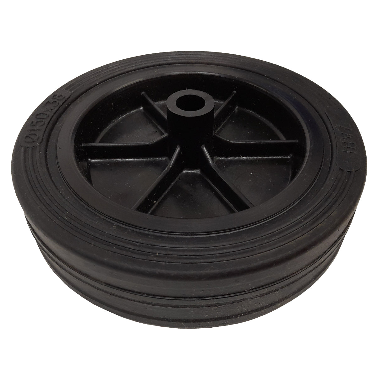 Rasenmäherrad 150 mm – Universal Ersatzrad aus Vollgummi für Rasenmäher, Code: K150