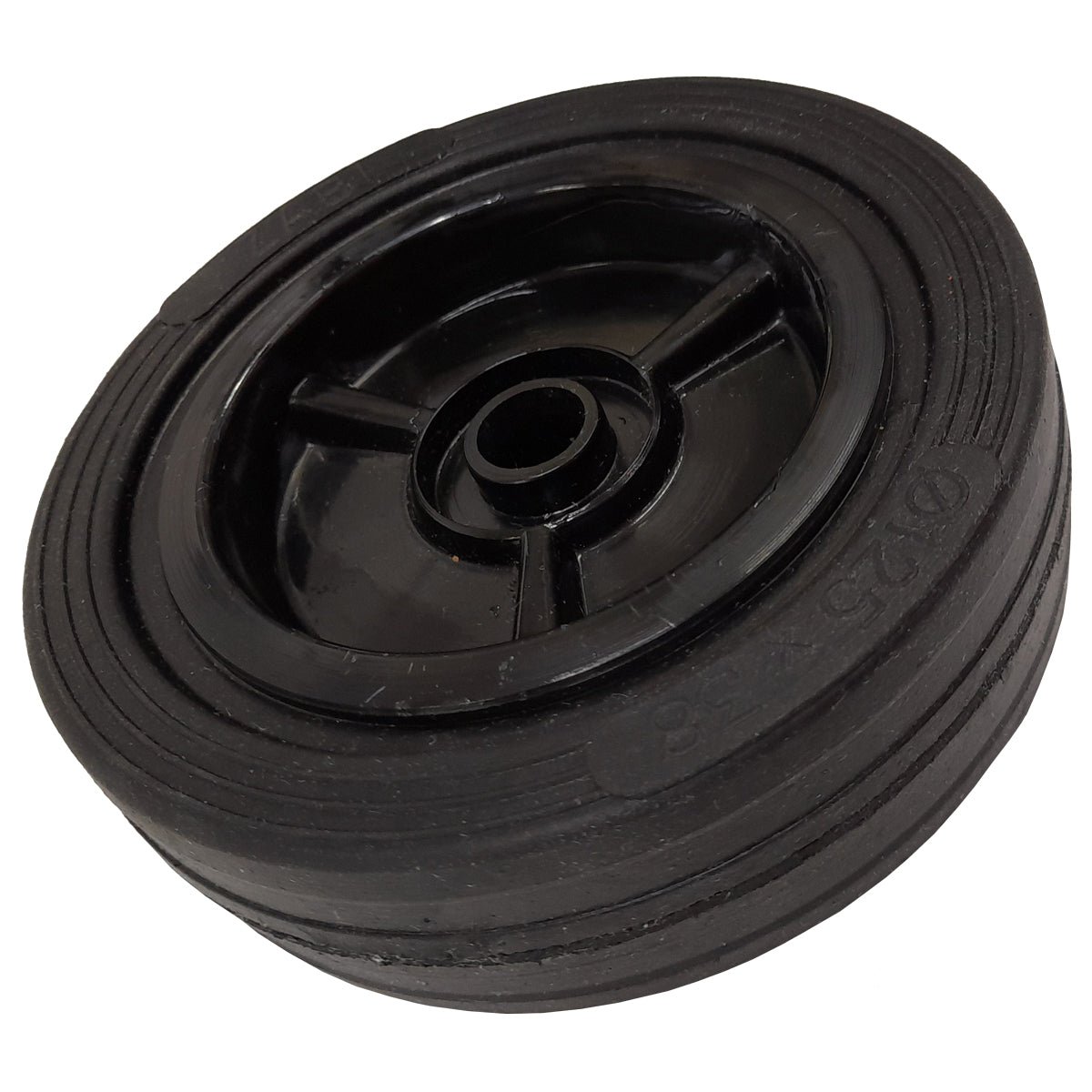 Rasenmäherrad 125 mm – Universal Ersatzrad aus Vollgummi + Montage-Set, Code: K125*M10