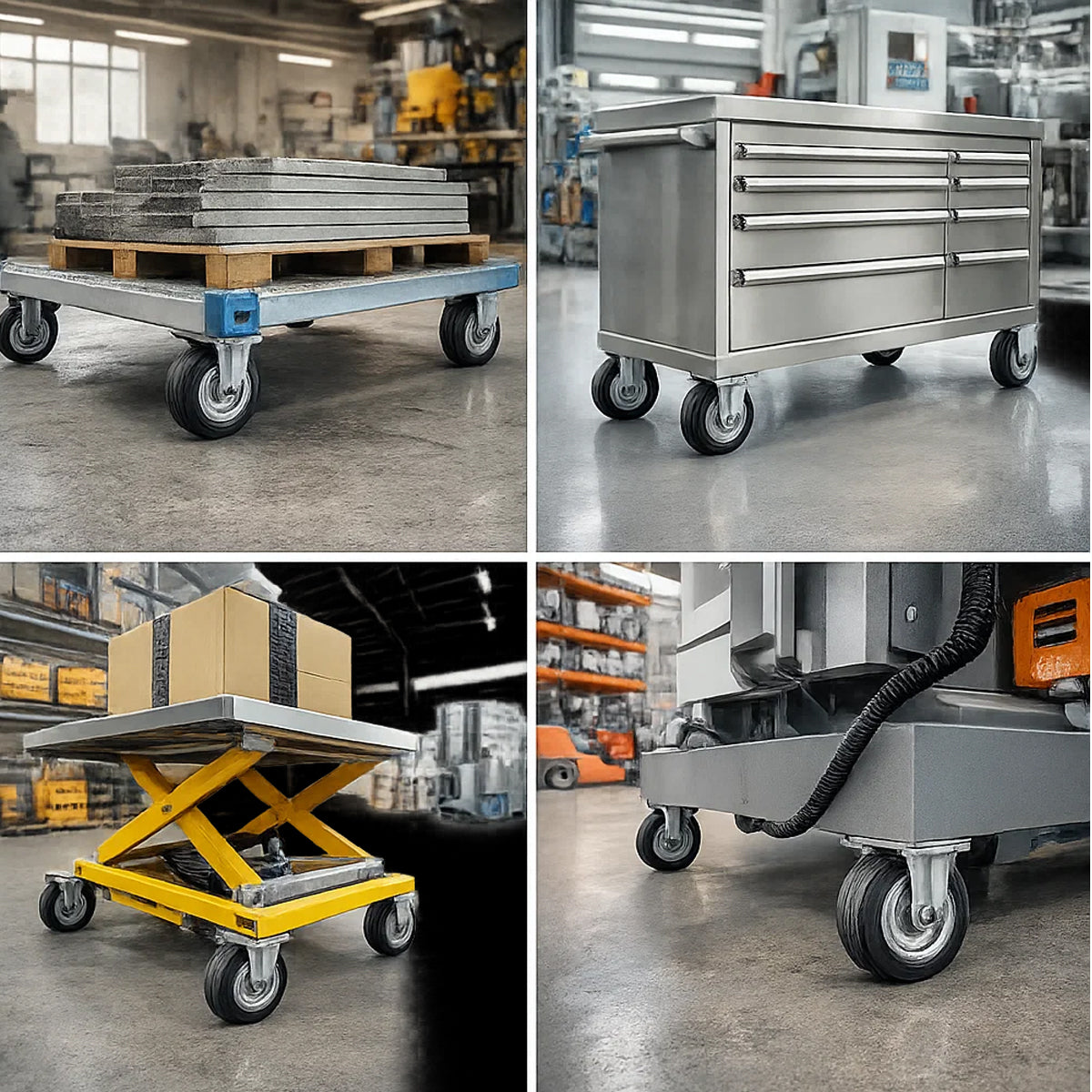 Metall-Gummiräder 200 mm mit Montage-Set – robuste Räder für Transport & Industrie Code: 61F