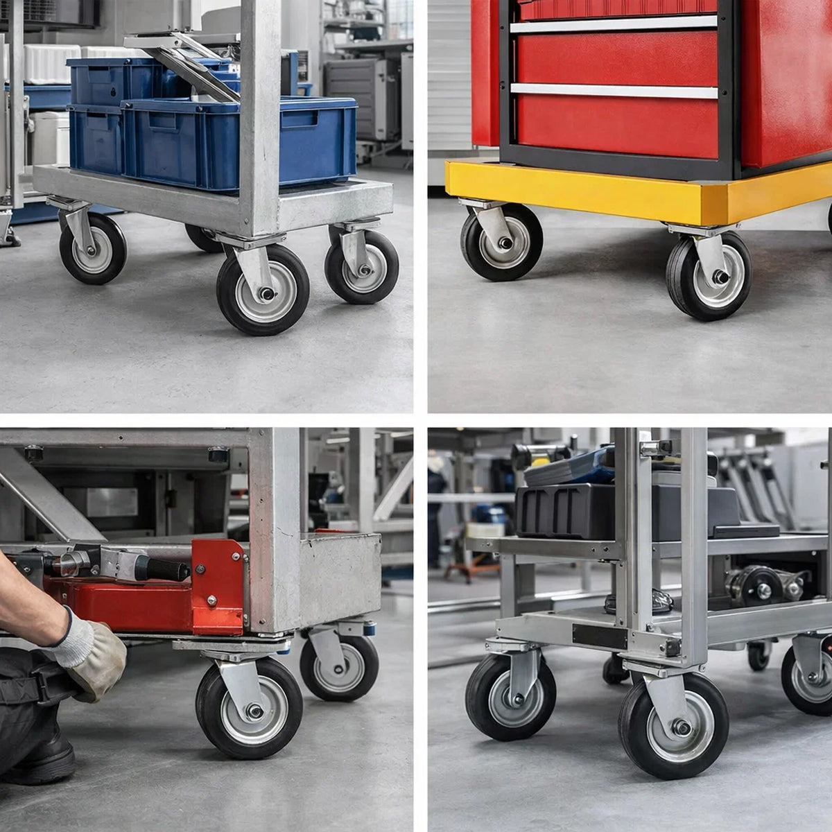 Metall-Gummiräder 200 mm mit Montage-Set – robuste Räder für Transport & Industrie Code: 61F