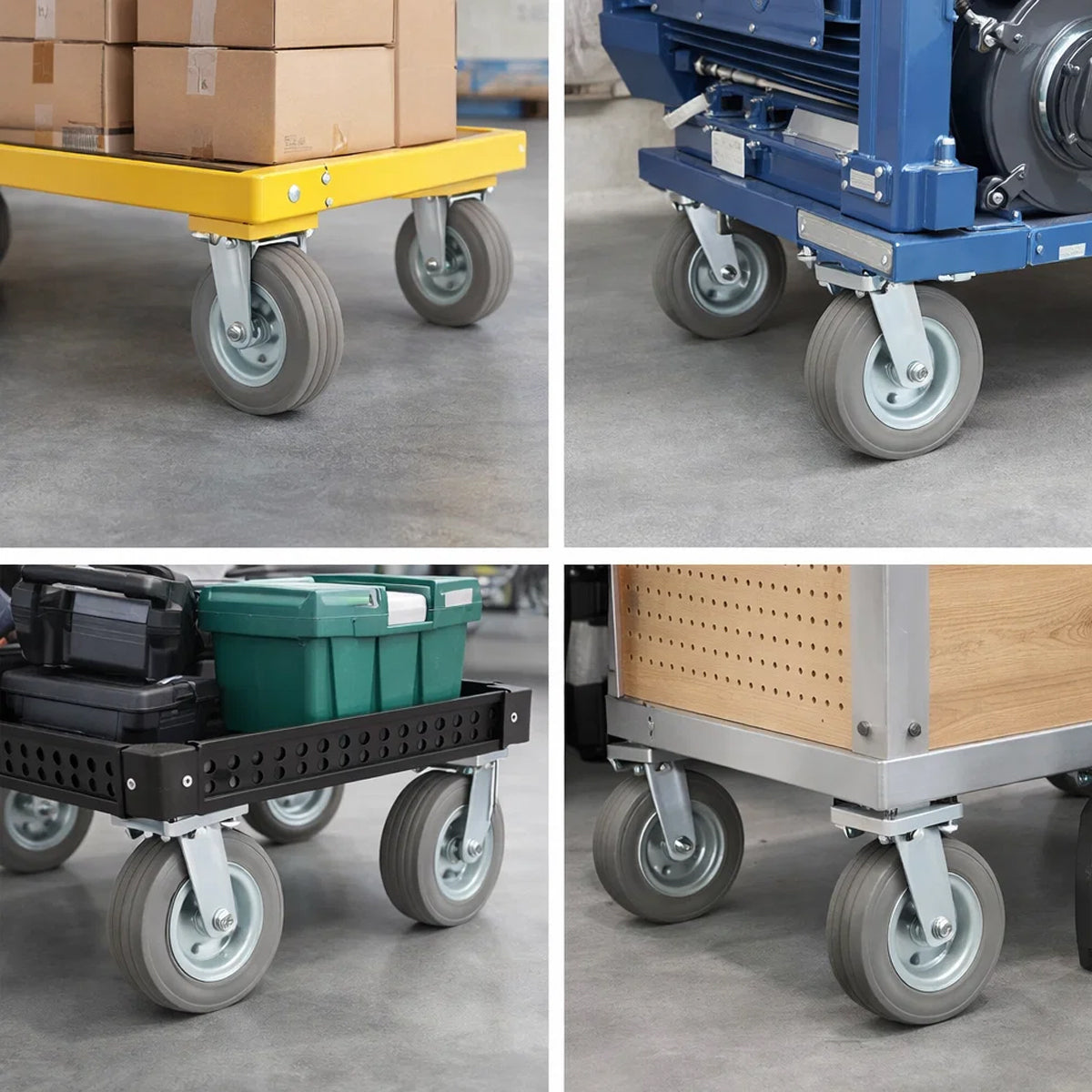 Metall-Gummiräder 200 mm mit Montage-Set – robuste Räder für Transport & Industrie Code: 61S