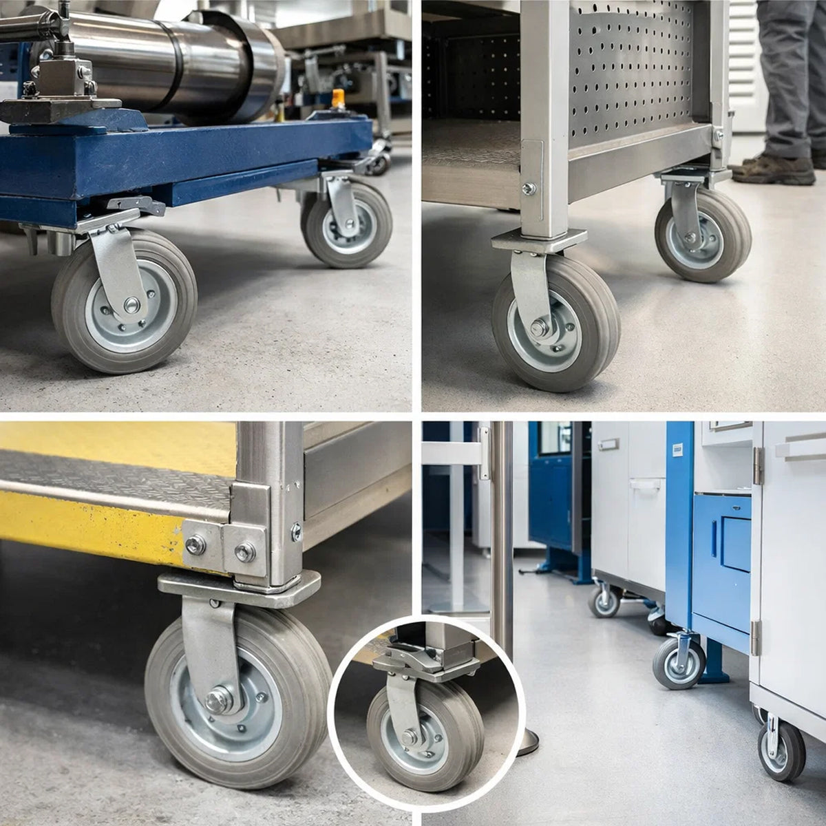 Metall-Gummiräder 200 mm mit Montage-Set – robuste Räder für Transport & Industrie Code: 61S