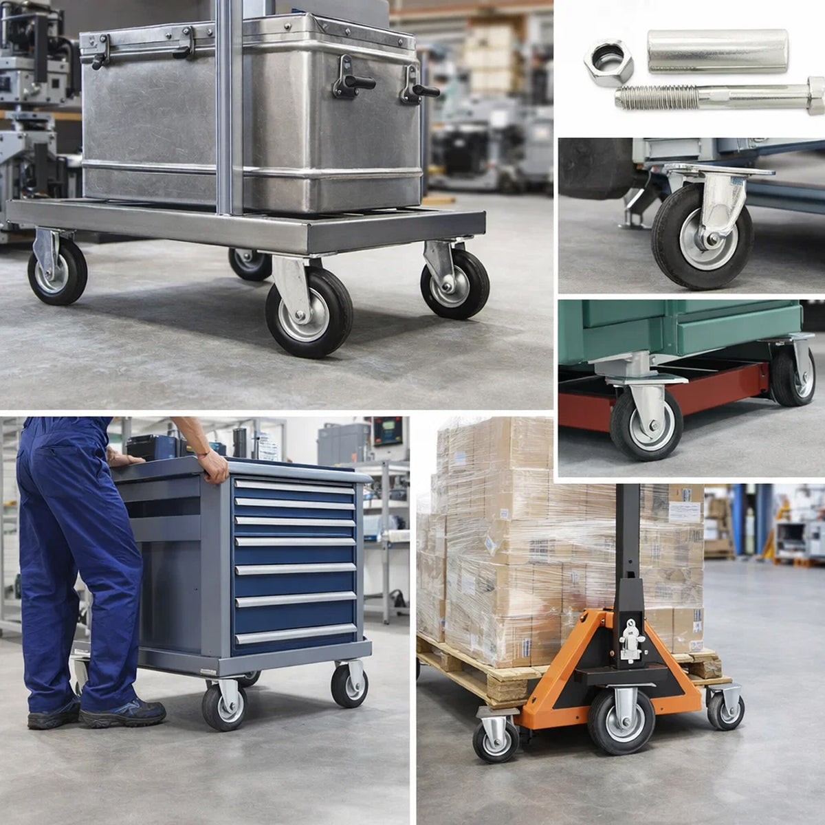 Metall-Gummiräder 200 mm mit Montage-Set – robuste Räder für Transport & Industrie Code: 61N