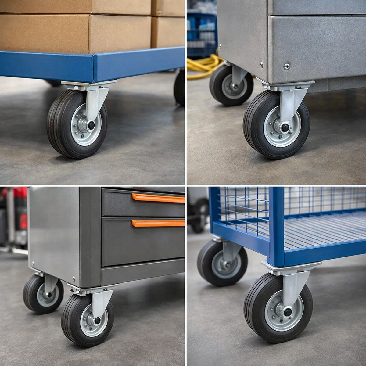Metall-Gummiräder 200 mm mit Montage-Set – robuste Räder für Transport & Industrie Code: 61N
