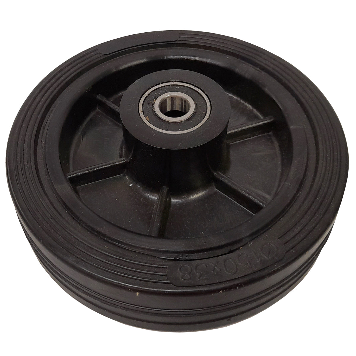 Rasenmäherrad 150 mm – Universal Ersatzrad aus Vollgummi mit Kugellager, Code: K150LL