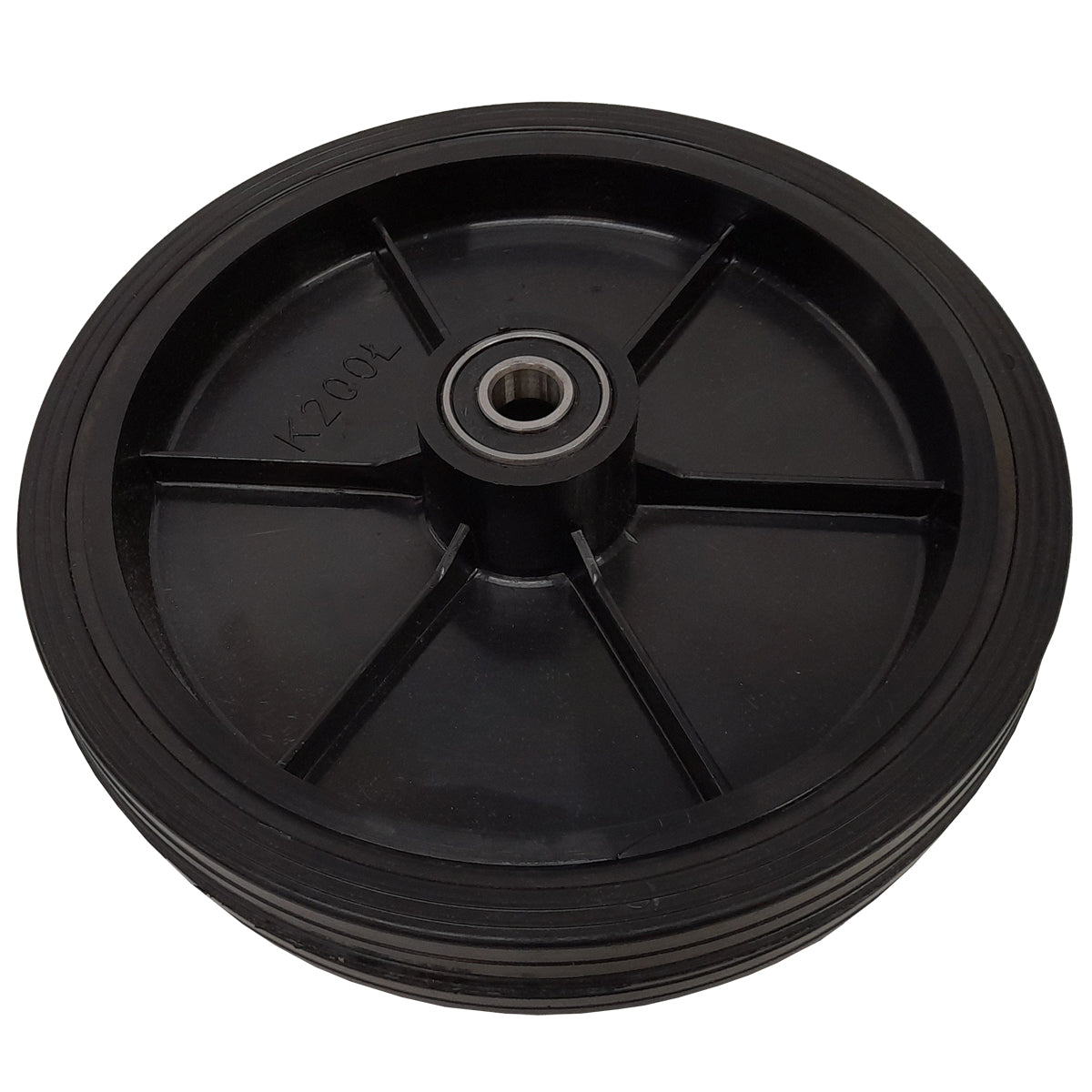 Rasenmäherrad 200 mm – Universal Ersatzrad aus Vollgummi mit Kugellager, Code: K200LL