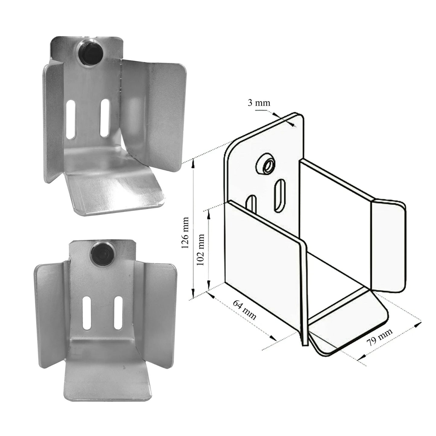 Einlaufbuchse für Schiebetor 40/70x70 mm Verzinkt Obere Torführung GN-70