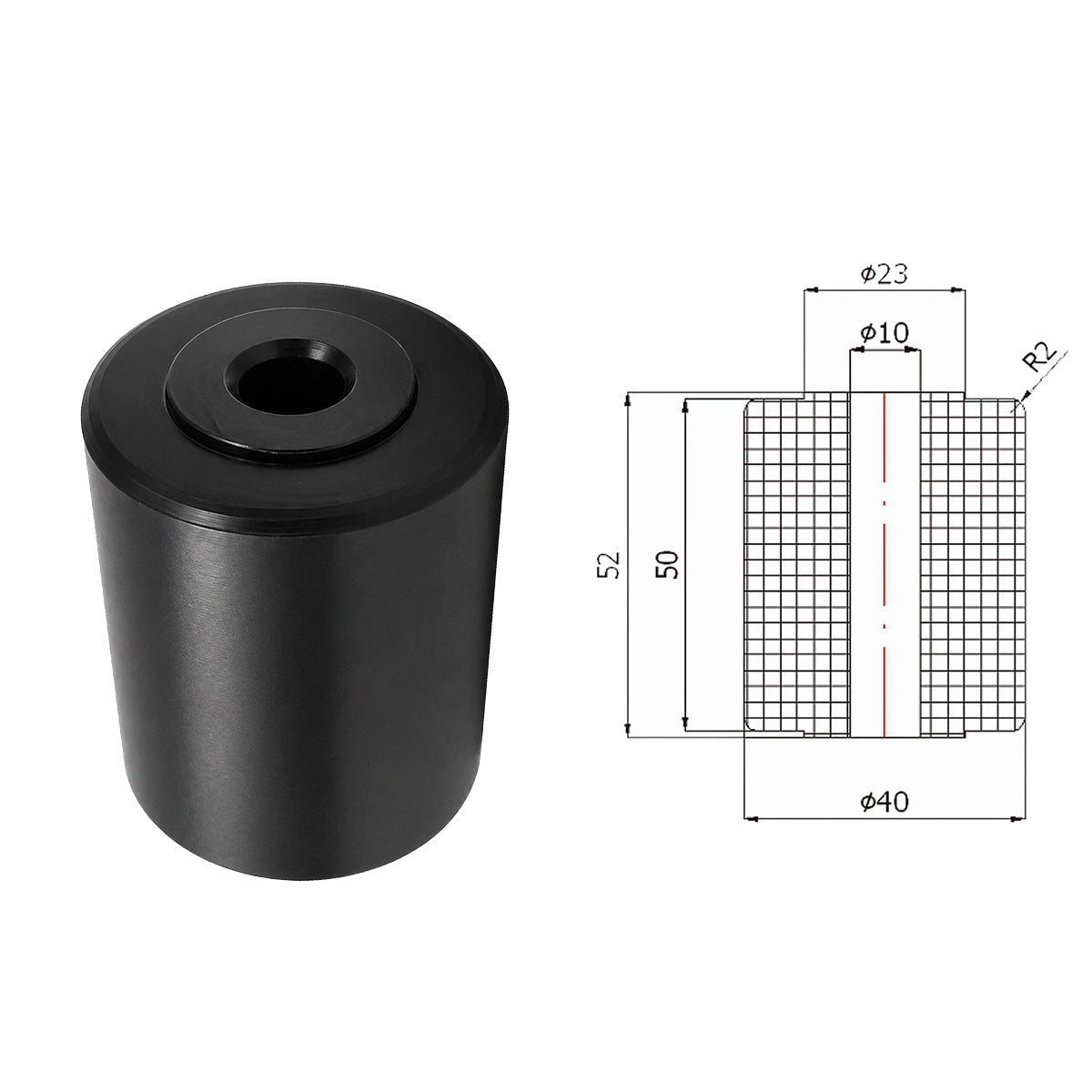 Teilen Polyamid Rolle Ø 40 mm mit Gleitlager Kunststoffrolle Industrierollen RB-40