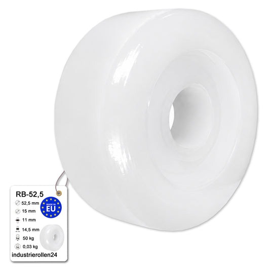 Polyamid Rolle Ø 52,5 mm mit Gleitlager Kunststoffrolle Industrierollen RB-52,5