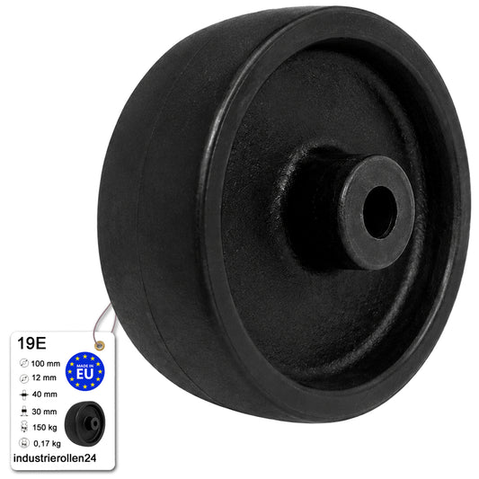 Polyamid Rolle Ø 100 mm PA66 GF30 bis 250°C Hitzebeständig Industrie Rad 19E