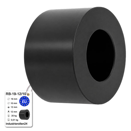 Polyamid Rolle Ø19 mm mit Gleitlager Kunststoffrolle Industrierollen RB-19-12/10