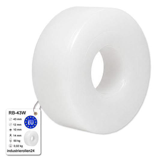 Teilen Polyamid Rolle Ø 43 mm mit Gleitlager Kunststoffrolle Industrierollen RB-43W