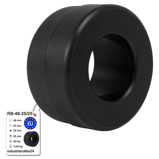 Polyamid Rolle Ø48 mm mit Gleitlager Kunststoffrolle Industrierollen RB-48-25/25