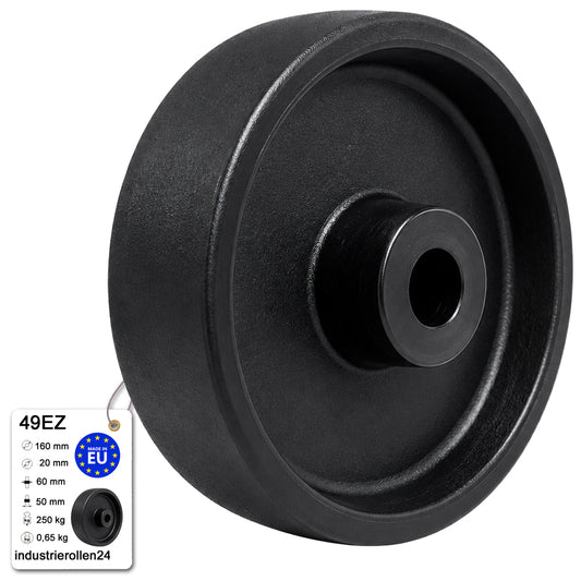 Polyamid Rolle Ø 160 mm PA66 GF30 bis 250°C Hitzebeständig Industrie Rad 49EZ