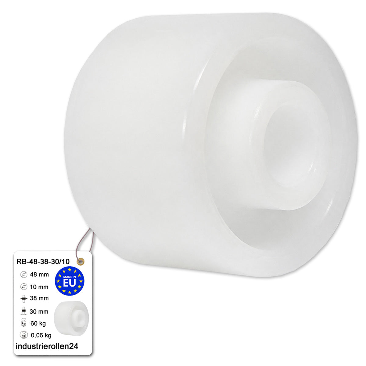 Polyamid Rolle Ø48 mm Kunststoffrolle Industrierollen RB-48-38-30/10