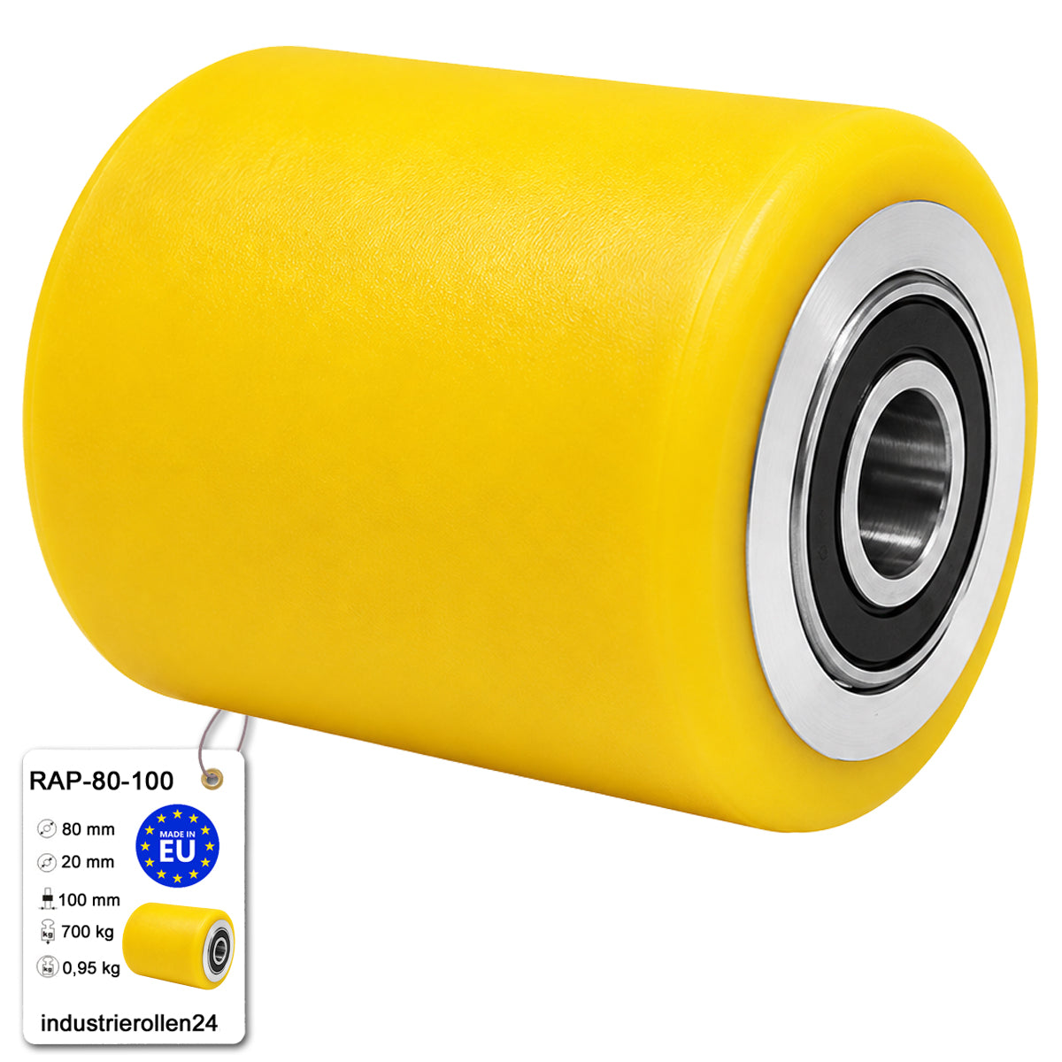 Polyamid Rolle Ø 80 mm mit Kugellager Kunststoffrolle Industrierollen RAP-80-100