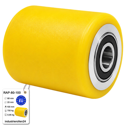 Polyamid Rolle Ø 80 mm mit Kugellager Kunststoffrolle Industrierollen RAP-80-100