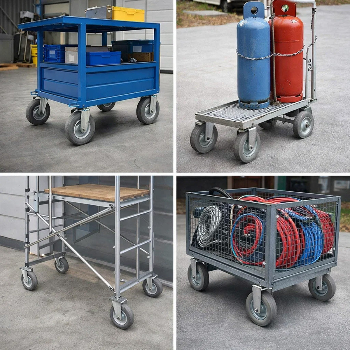 Metall-Gummiräder 160 mm mit Montage-Set – robuste Räder für Transport & Industrie Code: 41NS