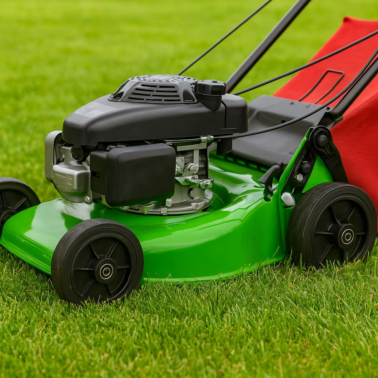 Rasenmäherrad 290 mm – Universal Ersatzrad aus Vollgummi mit Kugellager + Montage-Set, Code: K290LL*M10