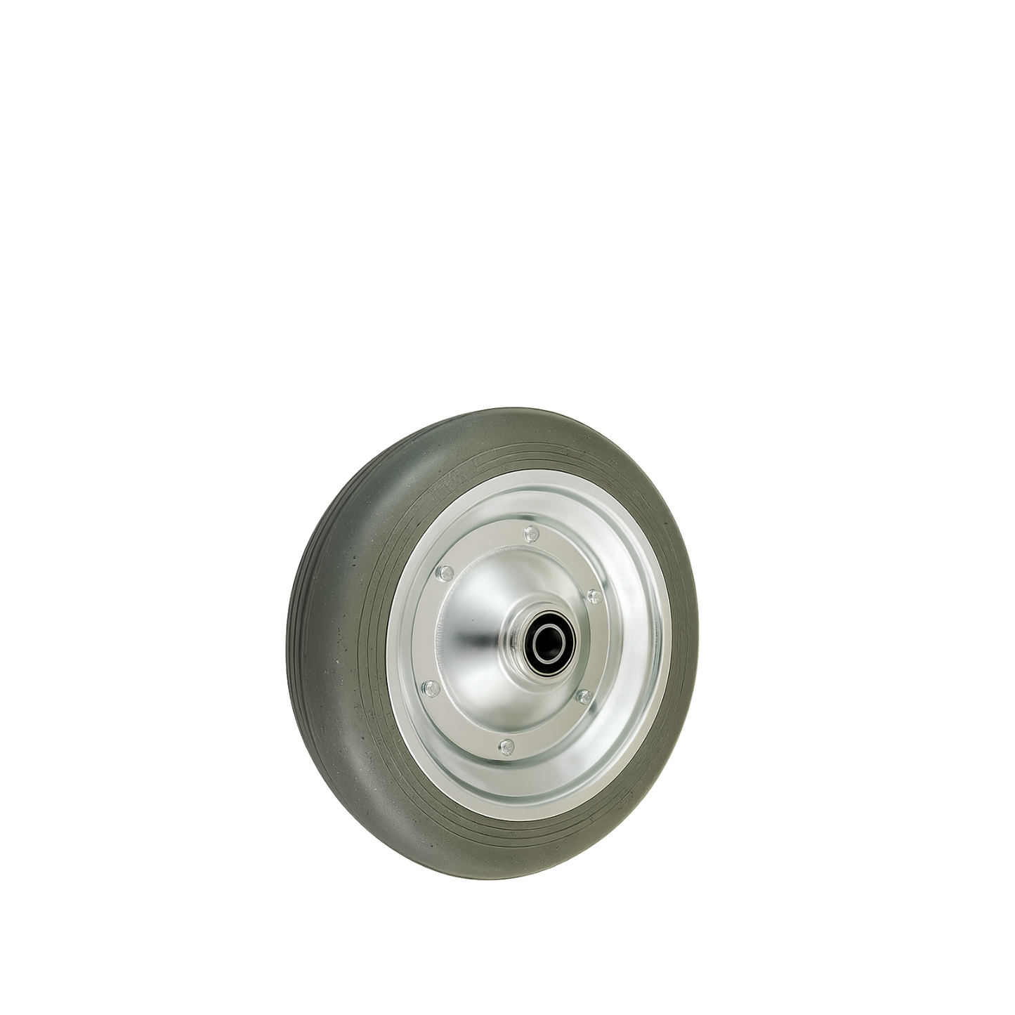 Ersatzrad Ø300 mm – Graues, nicht abfärbendes Vollgummi Industrierad mit Kugellager für Transportwagen, Code: 100LLS/25