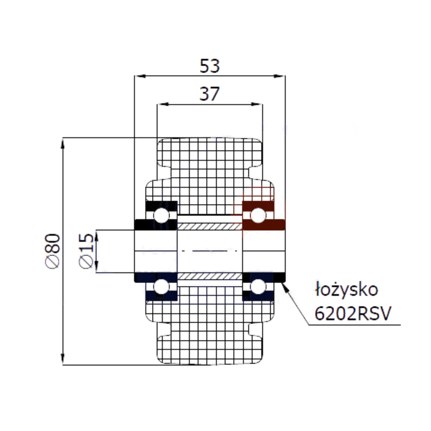 Transportrad Ø80 mm – Weißes Polyamidrad für Wagen, Code: 1BN