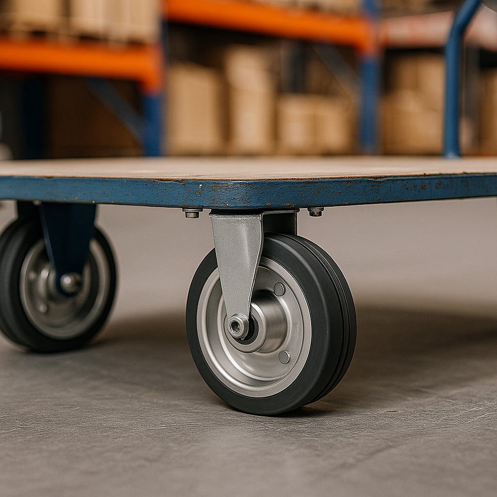 Ersatzrad Ø200 mm – Graues, nicht abfärbendes Vollgummi Industrierad für Transportwagen, Code: 60NS