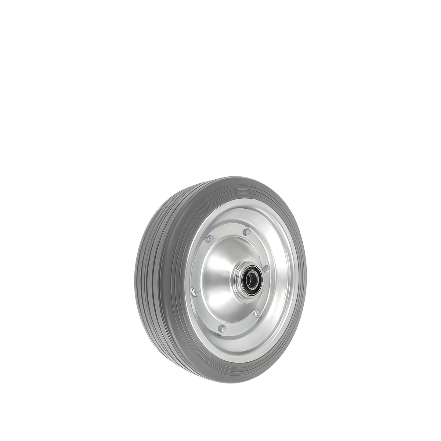 Ersatzrad Ø280 mm – Graues, nicht abfärbendes Vollgummi Industrierad mit Kugellager für Transportwagen, Code: 280LLS/25