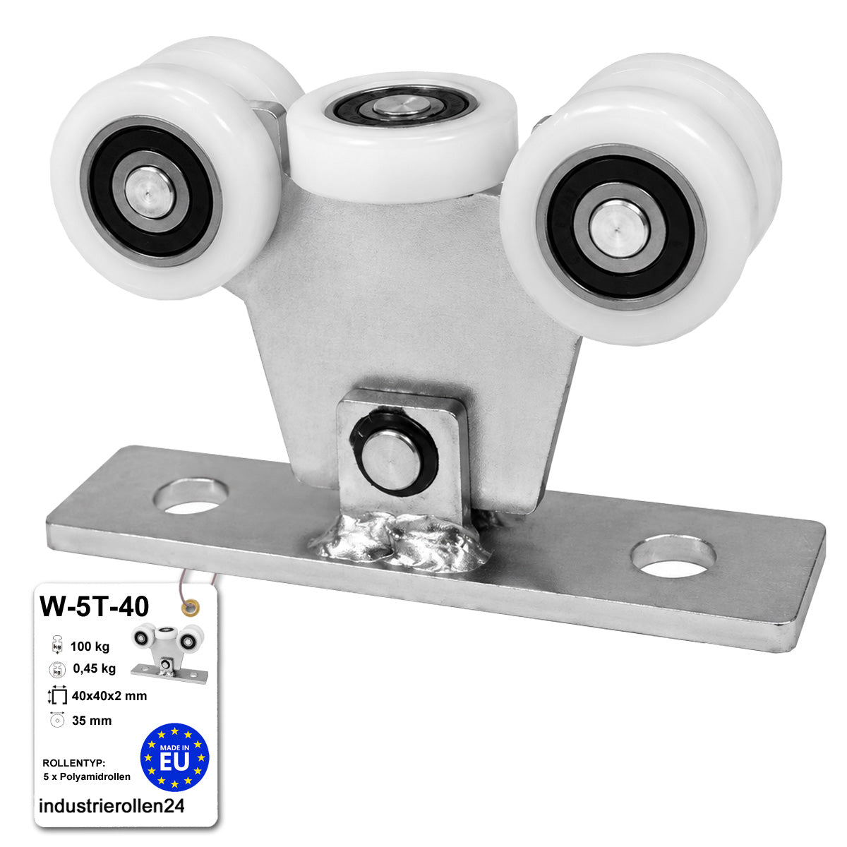 Torwagen für Schiebetore - für Profile 40x40 mm - Wandstärke 2 mm: W-5T-40