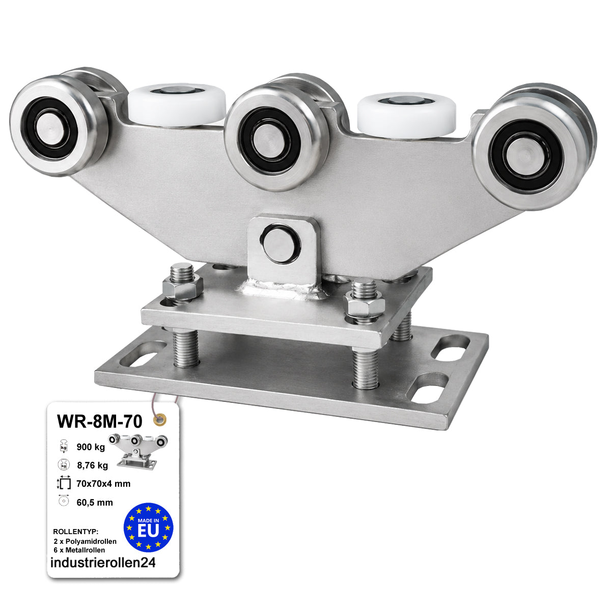 Torwagen für Schiebetore - für Profile 70 x 70 mm - Wandstärke 4 mm: WR-8M-70