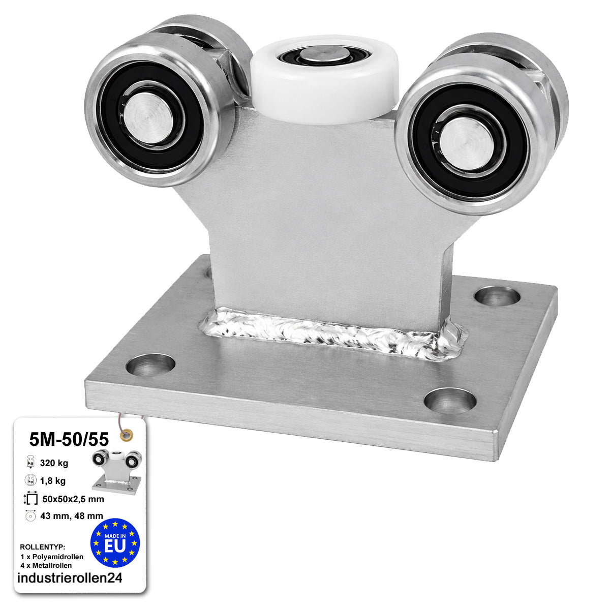 Torwagen für Schiebetore - für Profile 50x55 mm - Wandstärke 2,5 mm: 5M-50/55