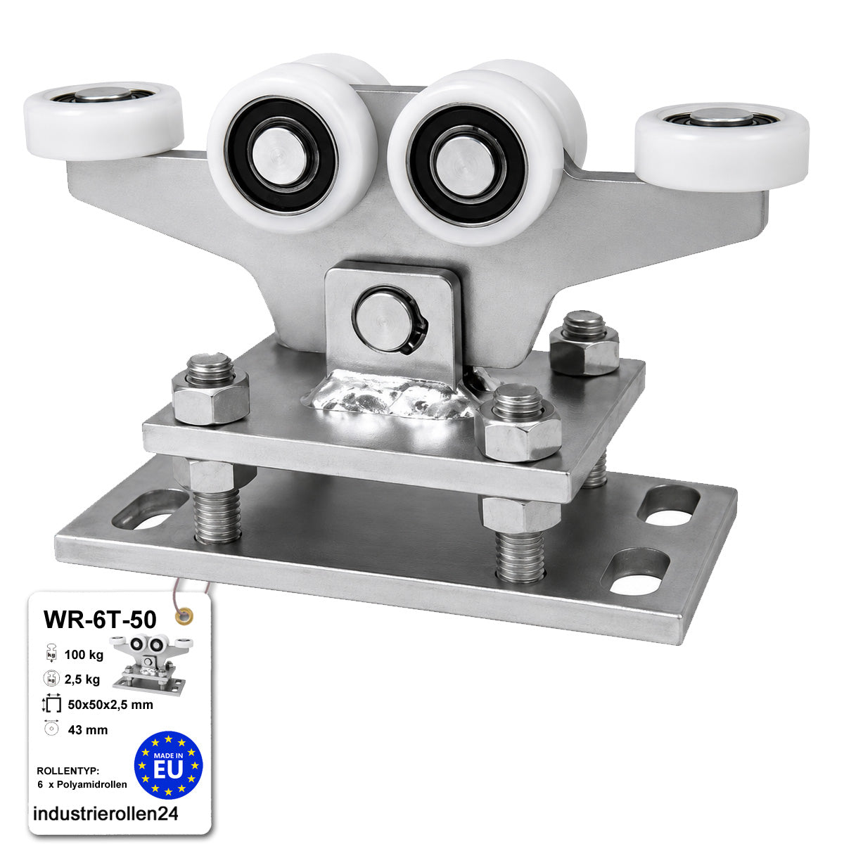 Torwagen für Schiebetore - für Profile 50x50 mm - Wandstärke 2,5 mm: WR-6T-50