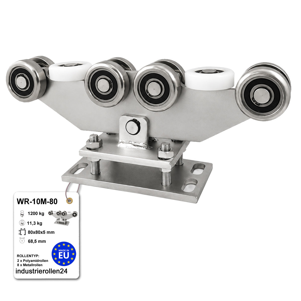 Torwagen für Schiebetore - für Profile 80 x 80 mm - Wandstärke 5 mm: WR-10M-80