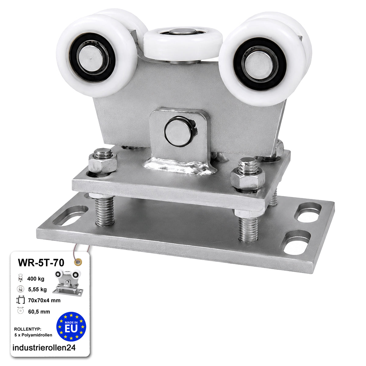 Torwagen für Schiebetore - für Profile 70 x 70 mm - Wandstärke 4 mm: WR-5T-70