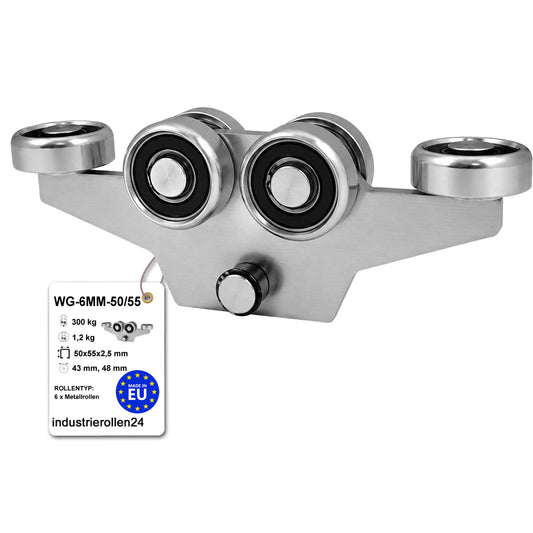 Torwagen für Schiebetore - für Profile 50x55 mm - Wandstärke 2,5 mm: WG-6MM-50/55