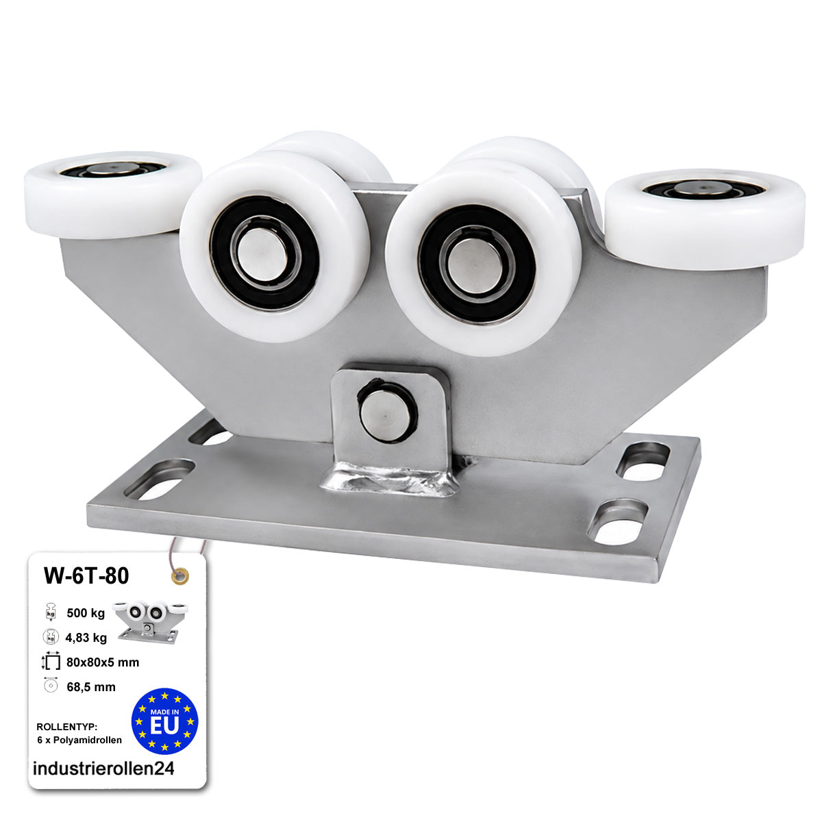 Torwagen für Schiebetore - für Profile 80 x 80 mm - Wandstärke 5 mm: W-6T-80