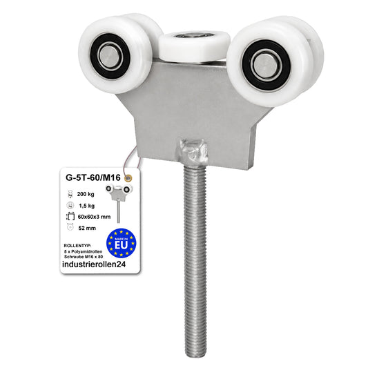 Torwagen für Schiebetore - für Profile 60 x 60 mm - Wandstärke 3 mm: G-5T-60/M16