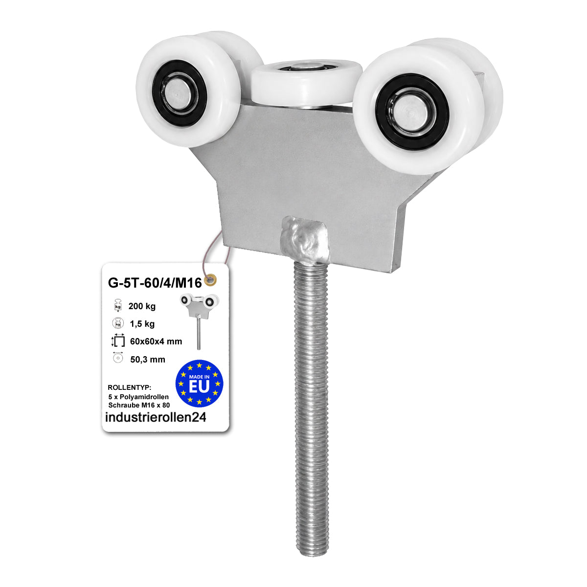 Torwagen für Schiebetore - für Profile 60 x 60 mm - Wandstärke 4 mm: G-5T-60/4/M16