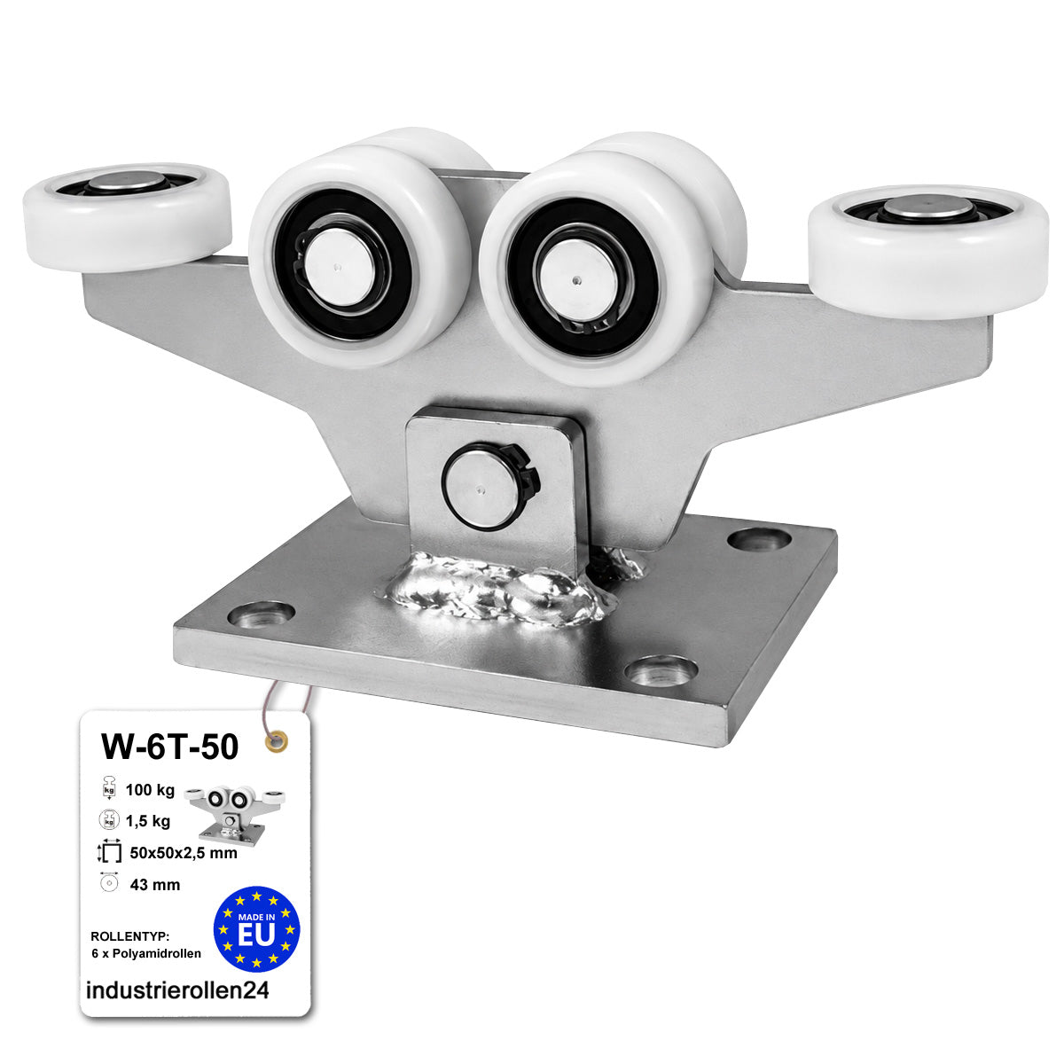 Torwagen für Schiebetore - für Profile 50x50 mm - Wandstärke 2,5 mm: W-6T-50