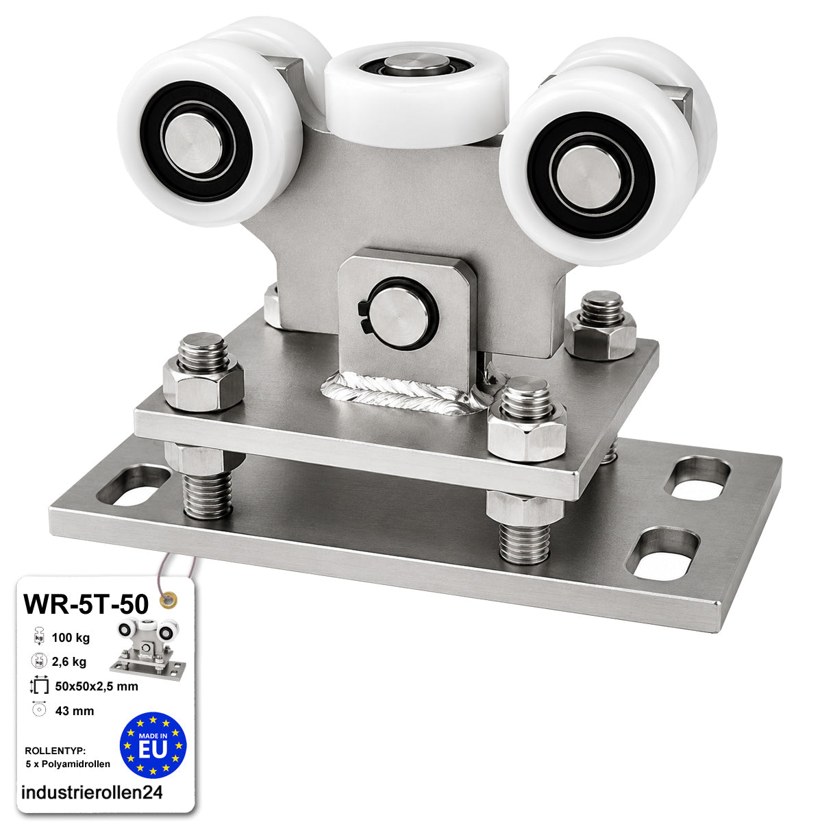 Torwagen für Schiebetore - für Profile 50x50 mm - Wandstärke 2,5 mm: WR-5T-50