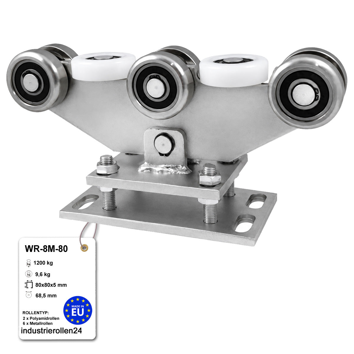 Torwagen für Schiebetore - für Profile 80 x 80 mm - Wandstärke 5 mm: WR-8M-80